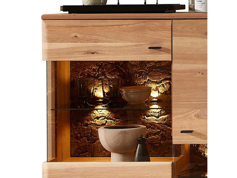 Standvitrine modern in Eschefarben Wildeichefarben