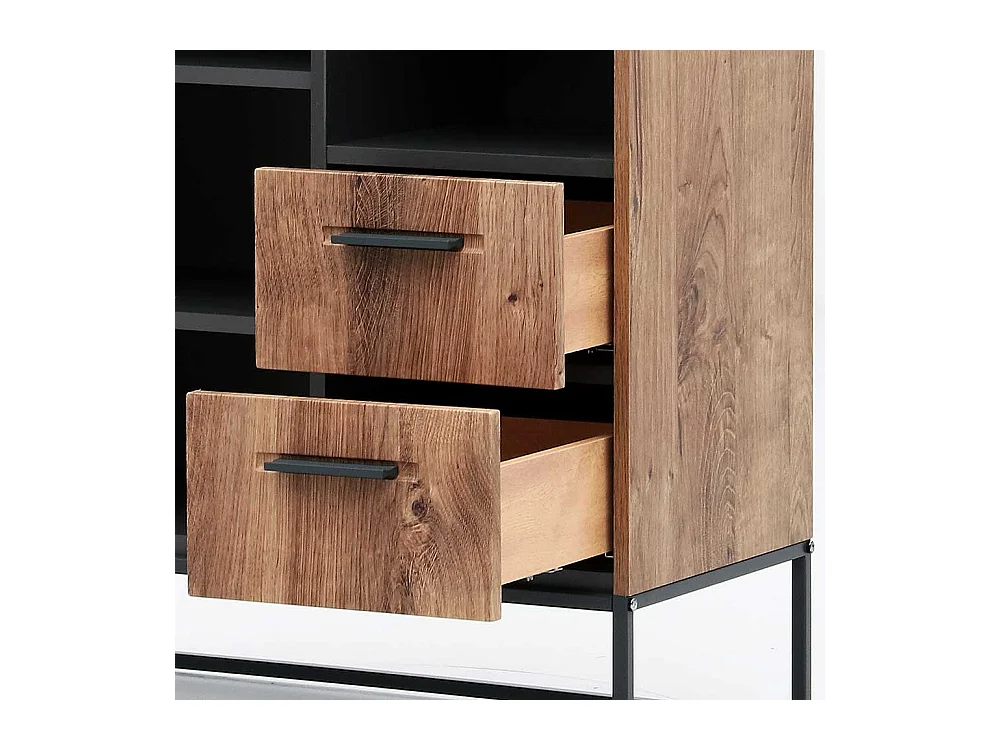 Wohnzimmervitrine in Eiche dunkel Optik Loft Design