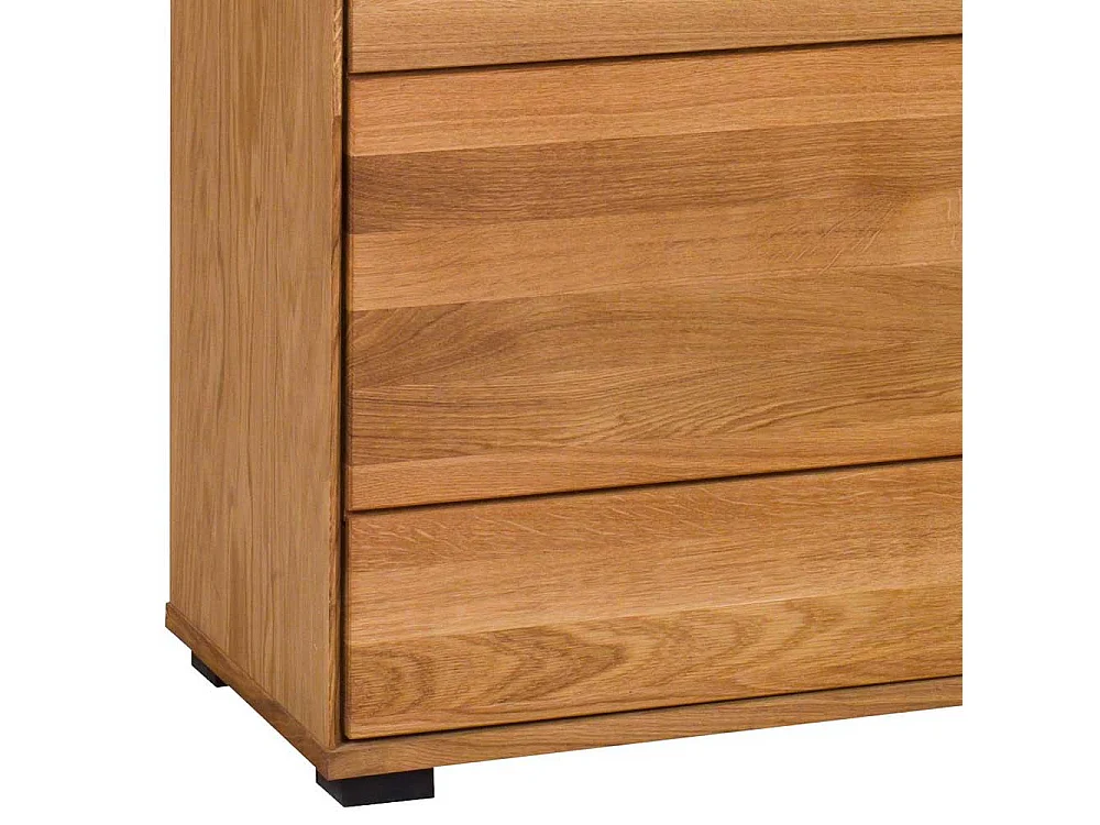 Wohnzimmervitrine in Eichefarben & Schwarz Glastür