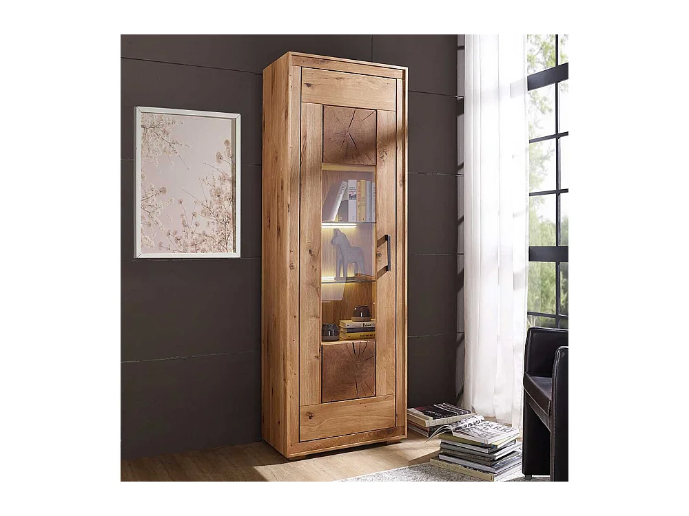 Standvitrine aus Wildeiche Echtholz modern