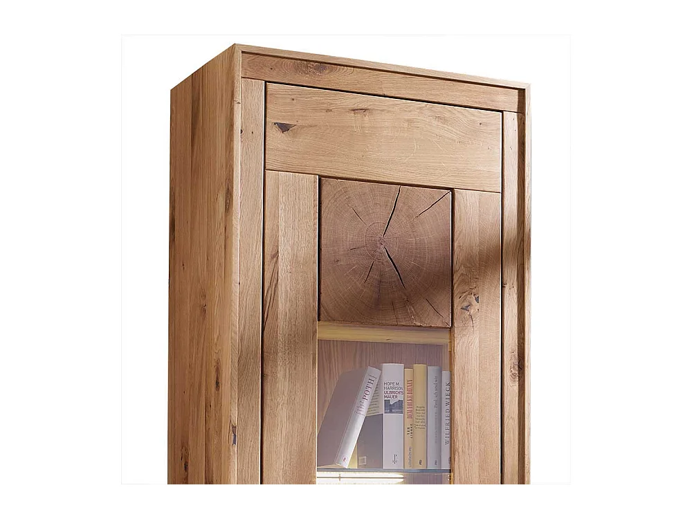 Standvitrine aus Wildeiche Echtholz modern