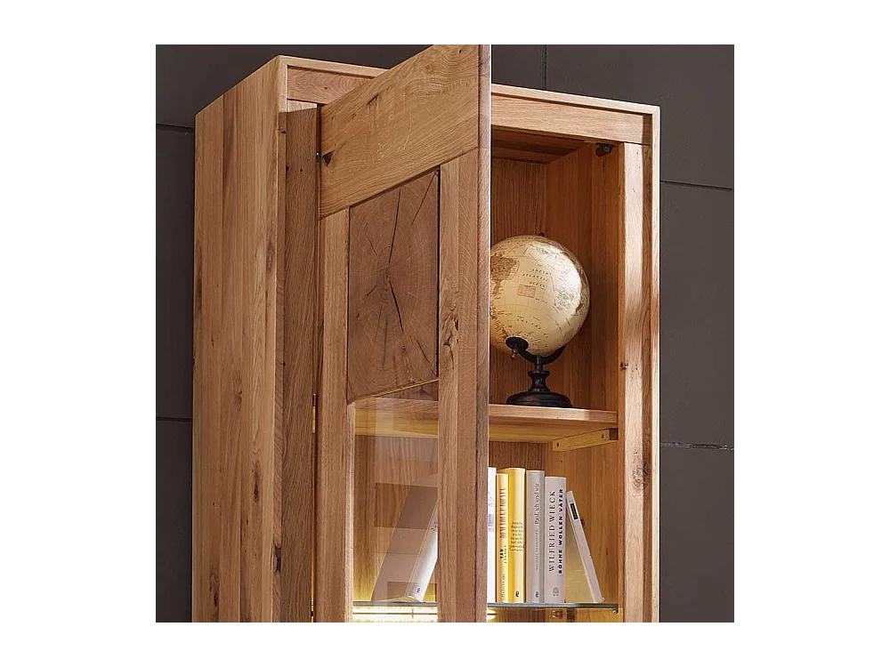 Standvitrine aus Wildeiche Echtholz modern