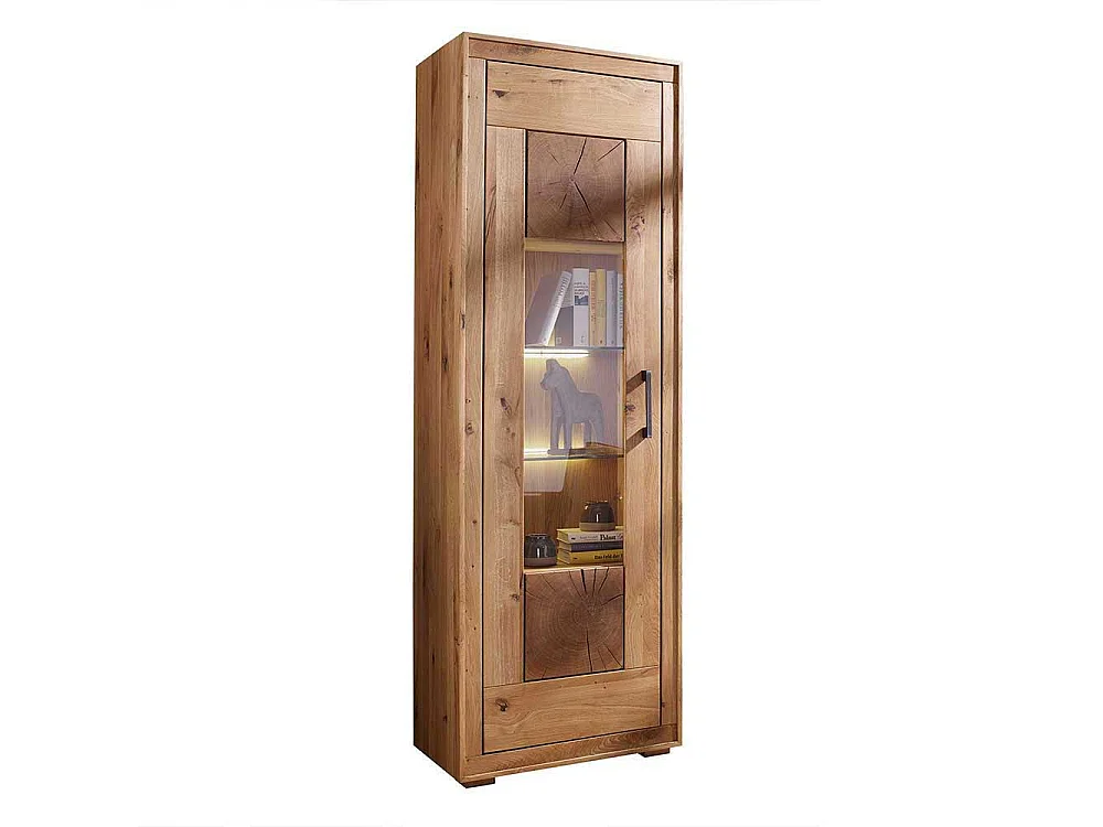 Standvitrine aus Wildeiche Echtholz modern