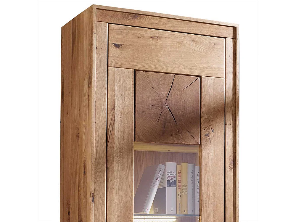 Standvitrine aus Wildeiche Echtholz modern