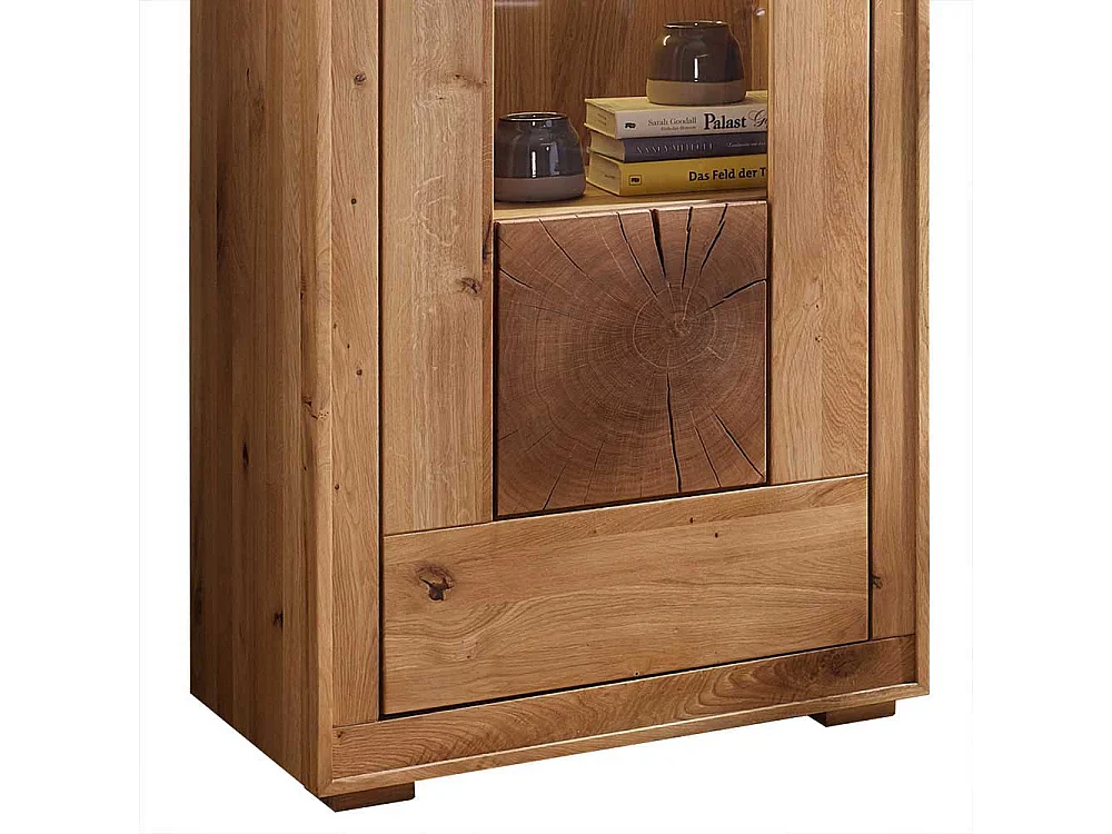 Standvitrine aus Wildeiche Echtholz modern