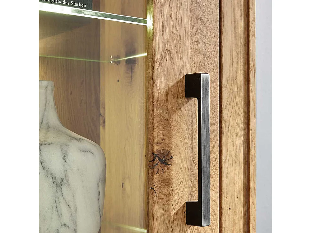 Standvitrine aus Wildeiche Echtholz modern
