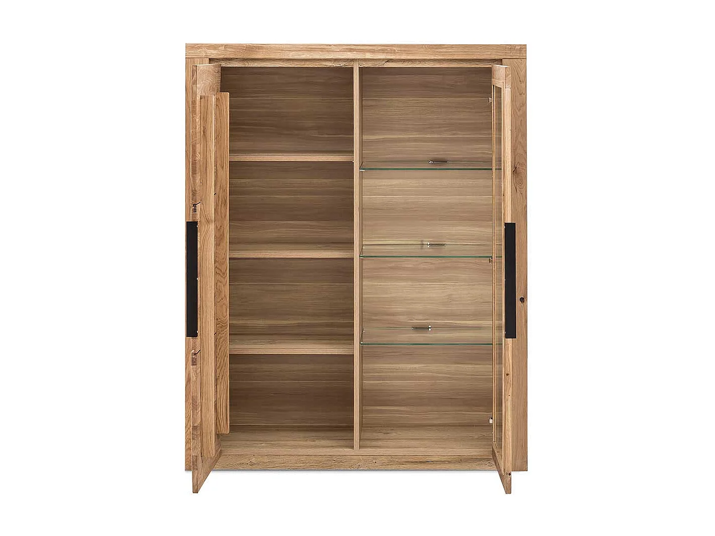 Esszimmervitrine in Eichefarben 1 Glastür 1 Holztür