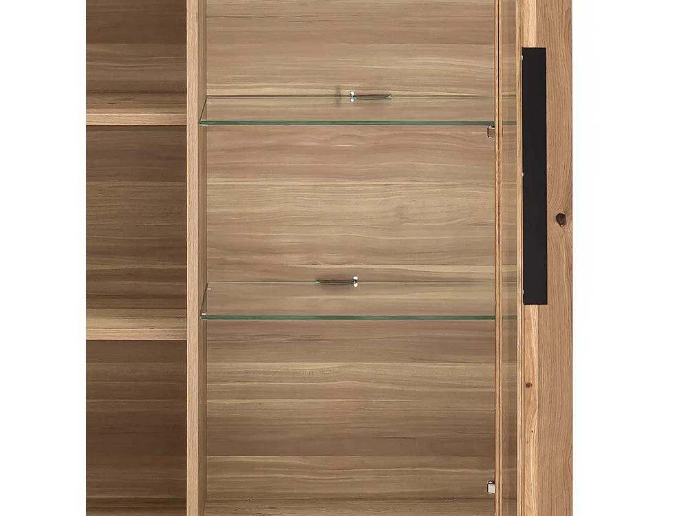 Esszimmervitrine in Eichefarben 1 Glastür 1 Holztür