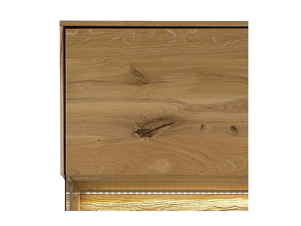 Standvitrine aus Wildeiche Massivholz 209 cm hoch - 63 cm breit