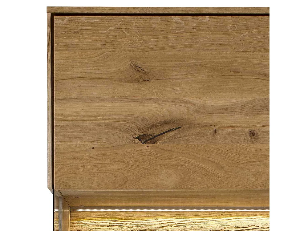 Standvitrine aus Wildeiche Massivholz 209 cm hoch - 63 cm breit