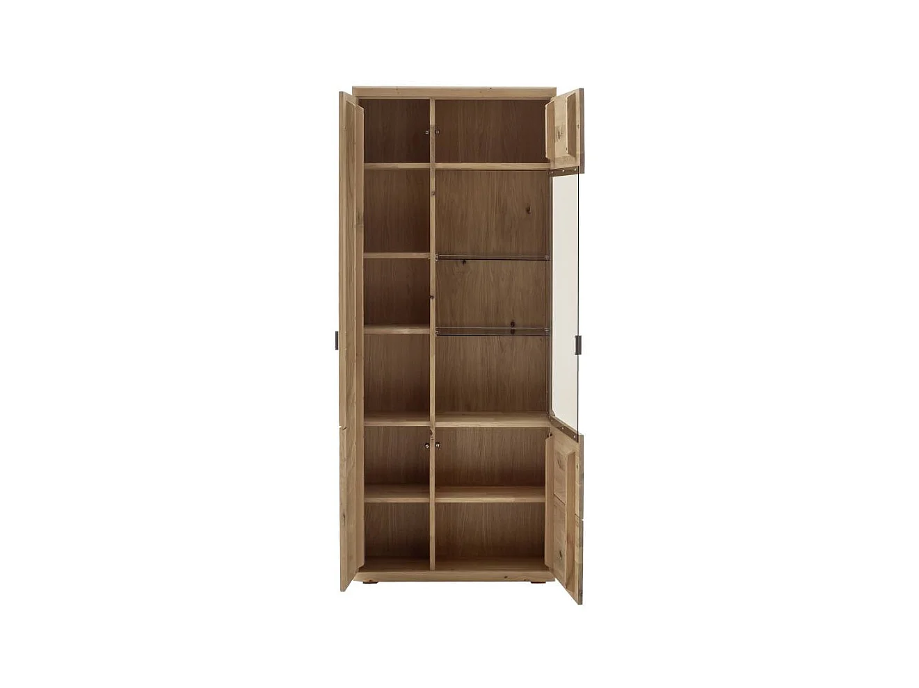 Wohnzimmervitrine Standvitrine aus Asteiche Massivholz 203 cm hoch