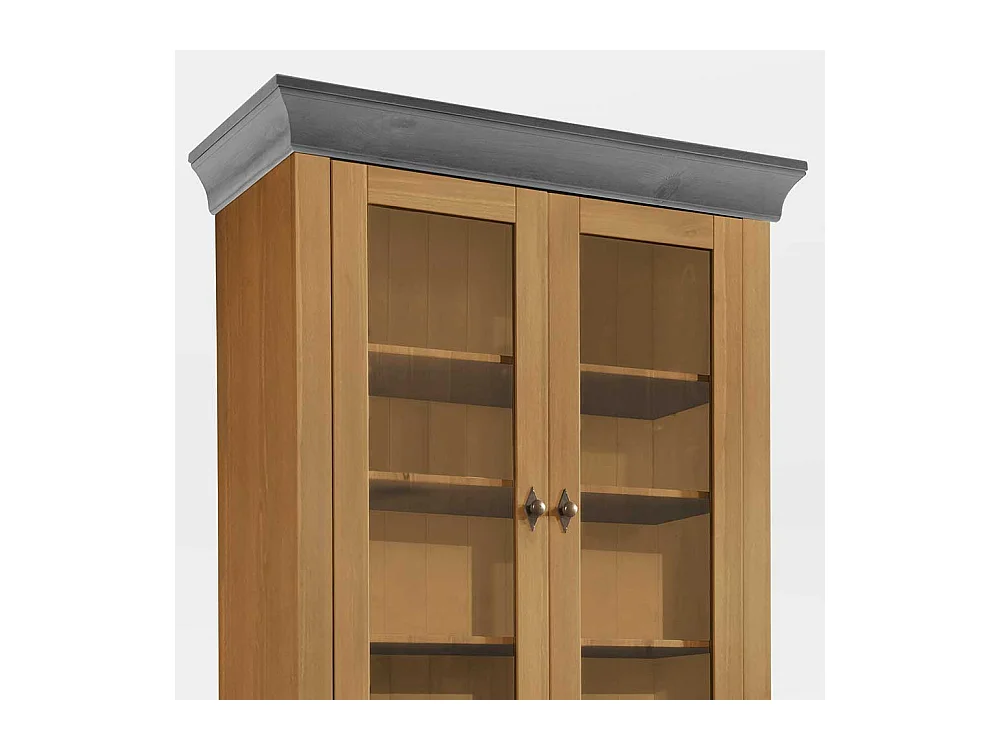 Esszimmervitrine aus Kiefer teilmassiv 4-türig