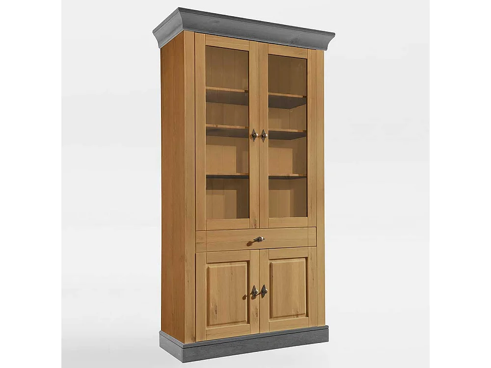 Esszimmervitrine aus Kiefer teilmassiv 4-türig