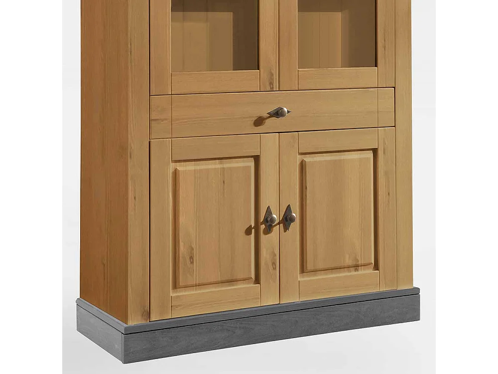 Esszimmervitrine aus Kiefer teilmassiv 4-türig