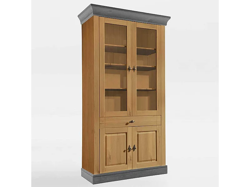 Esszimmervitrine aus Kiefer teilmassiv 4-türig