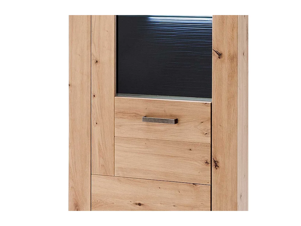 Standvitrine in Eichefarben und Anthrazit modern