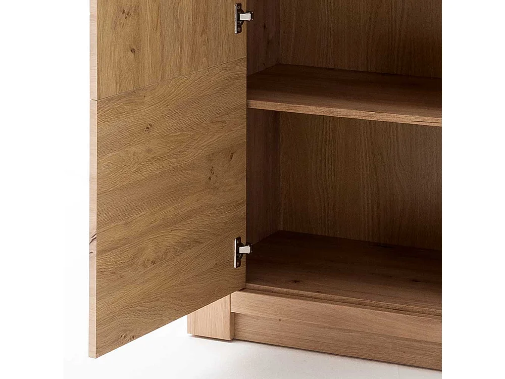 Standvitrine in Eichefarben und Anthrazit modern