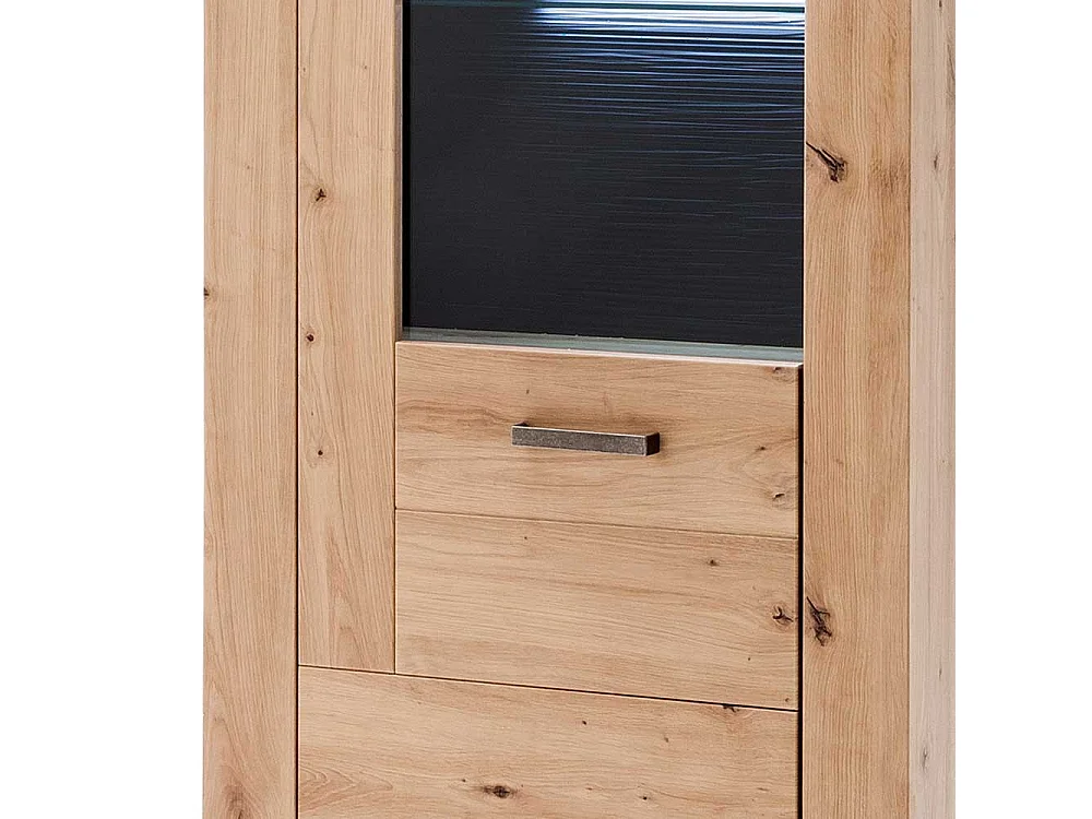 Standvitrine in Eichefarben und Anthrazit modern