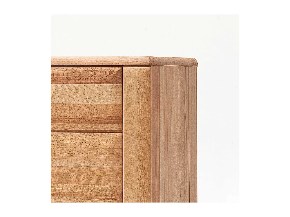 Wohnzimmervitrine in Kernbuchefarben weiße Beleuchtung