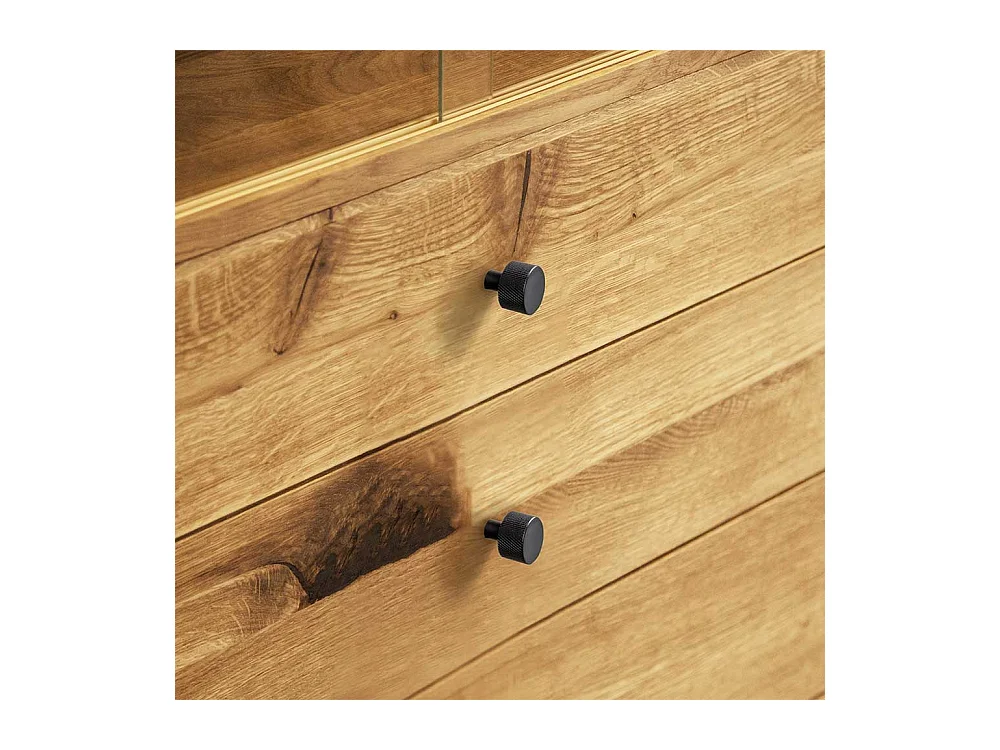 Standvitrine aus Wildeiche Massivholz 100 cm breit