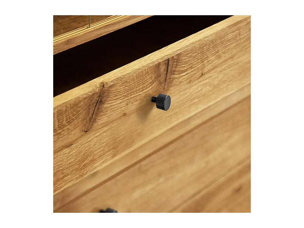 Standvitrine aus Wildeiche Massivholz 100 cm breit