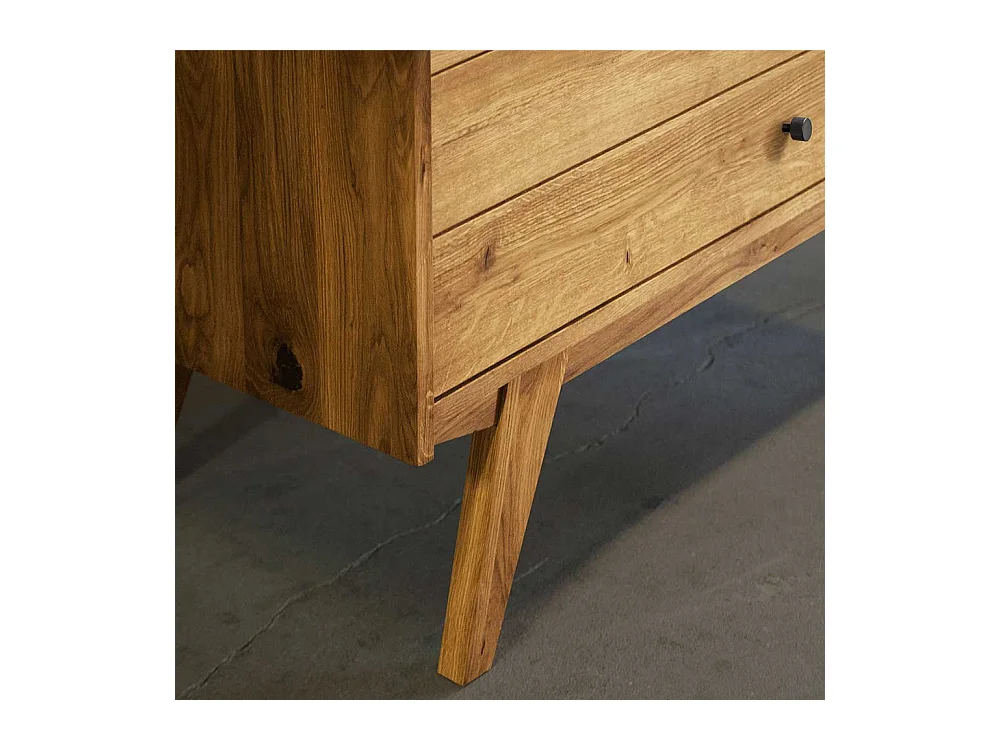 Standvitrine aus Wildeiche Massivholz 100 cm breit