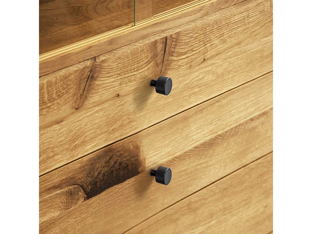 Standvitrine aus Wildeiche Massivholz 100 cm breit