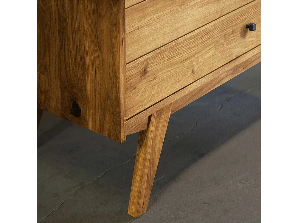 Standvitrine aus Wildeiche Massivholz 100 cm breit