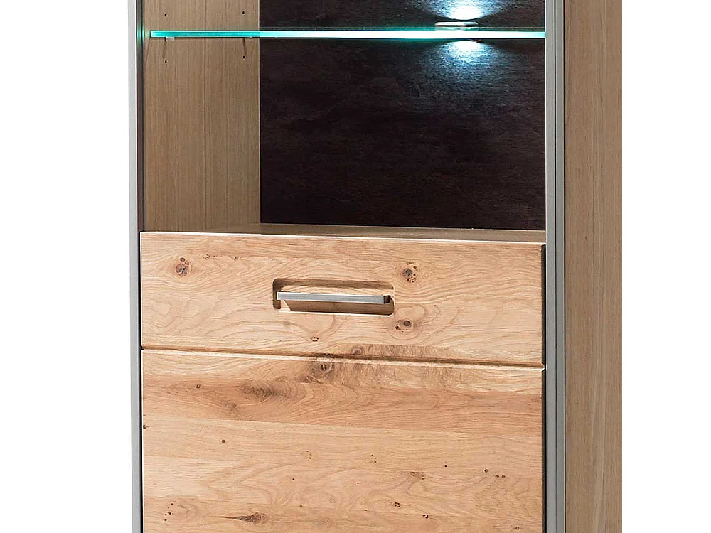 Wohnzimmervitrine in Asteiche Bianco furniert Landhaus Design