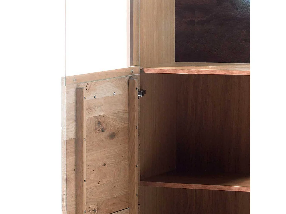 Wohnzimmervitrine in Asteiche Bianco furniert Landhaus Design