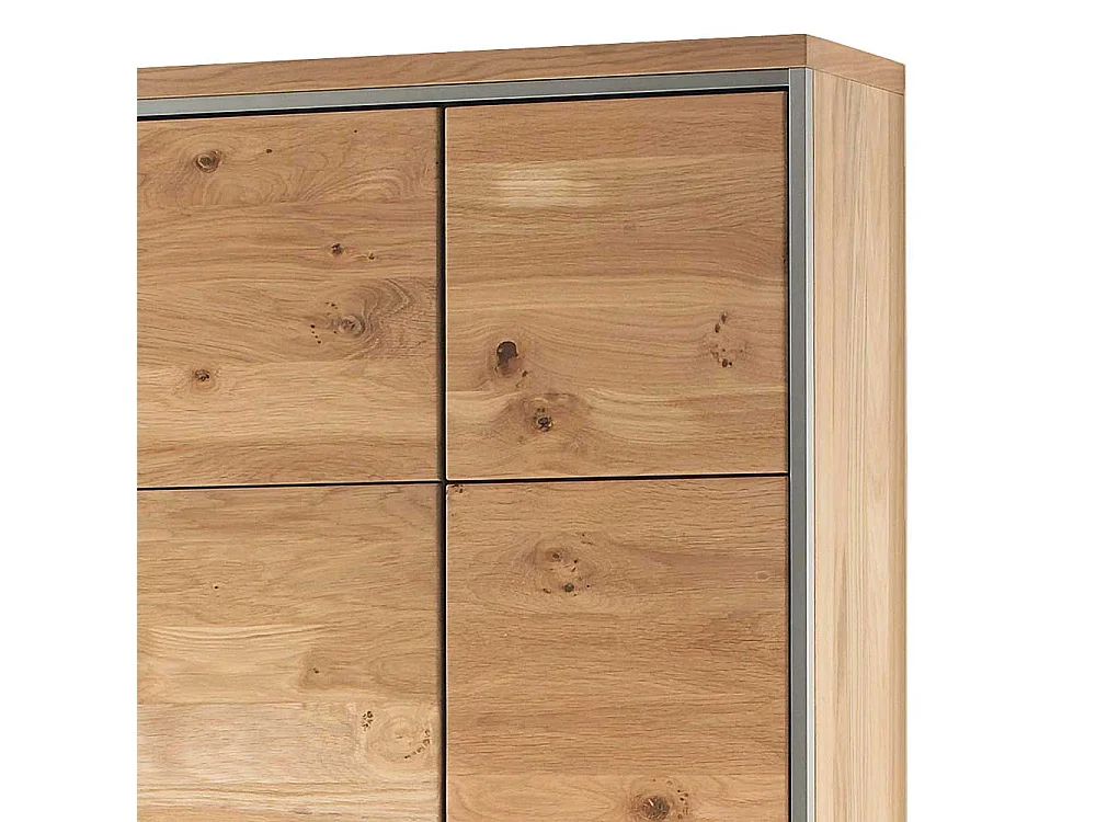 Wohnzimmer Wandvitrine mit Asteiche furniert 120 cm hoch