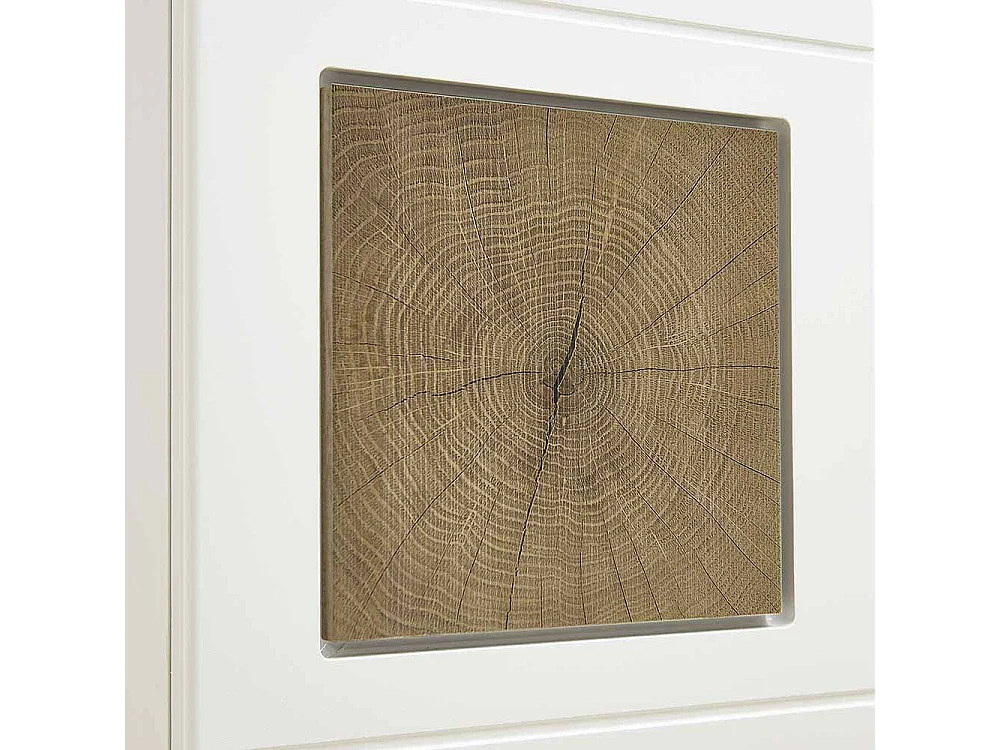 Hängevitrine in Weiß Holz Dekor LED Beleuchtung