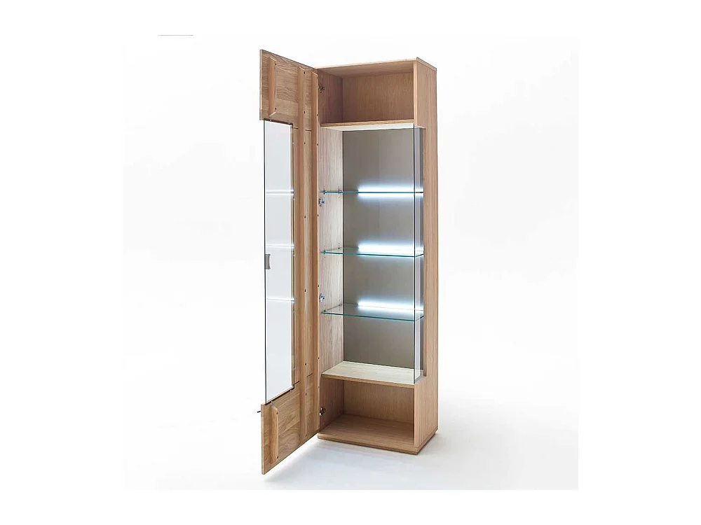 Standvitrine aus Eiche Bianco 60 cm