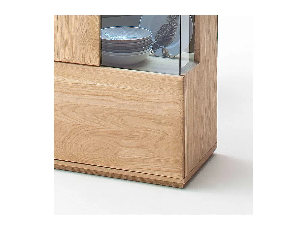 Standvitrine aus Eiche Bianco 60 cm