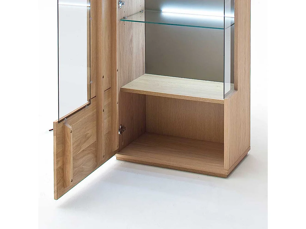 Standvitrine aus Eiche Bianco 60 cm