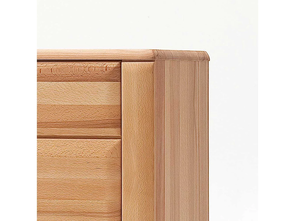 Wohnzimmervitrine in Kernbuchefarben weiße Beleuchtung