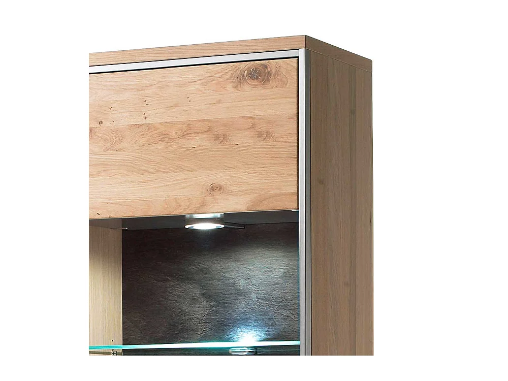 Wohnzimmervitrine in Asteiche Bianco furniert Landhaus Design