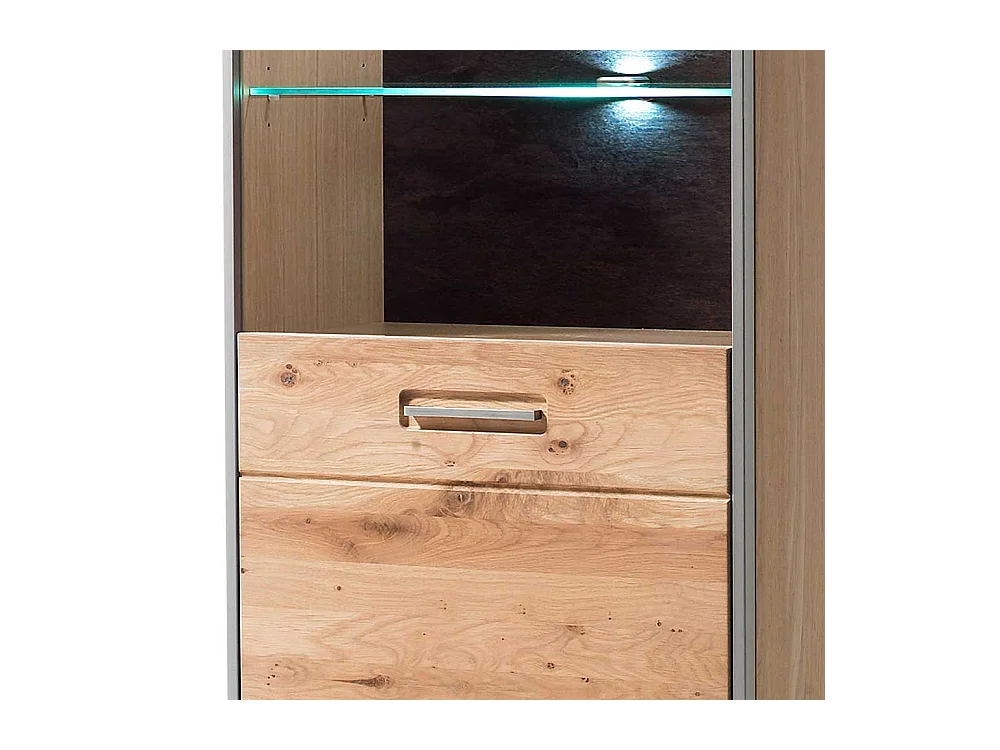 Wohnzimmervitrine in Asteiche Bianco furniert Landhaus Design