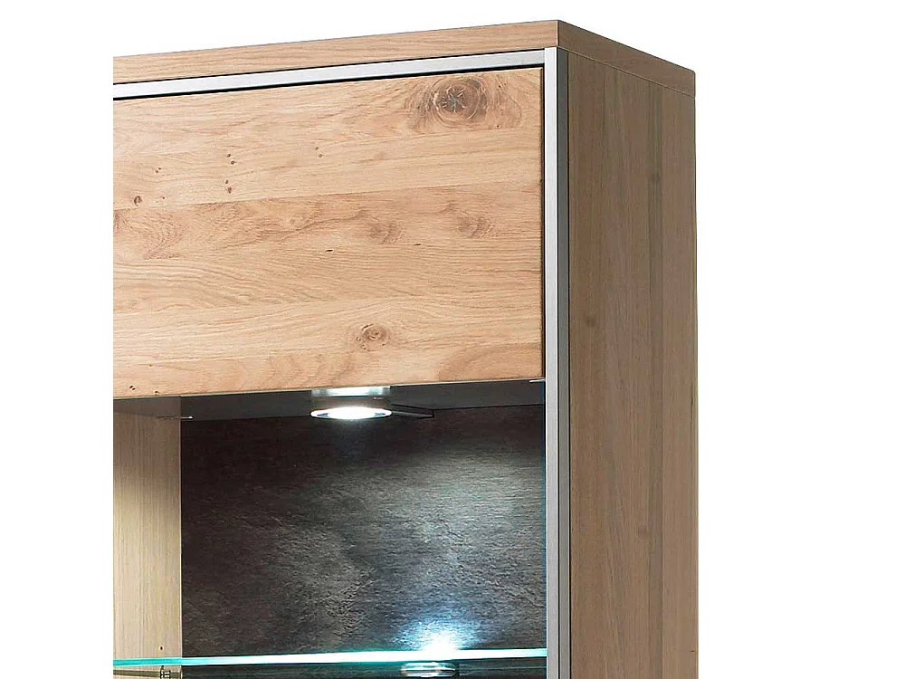 Wohnzimmervitrine in Asteiche Bianco furniert Landhaus Design