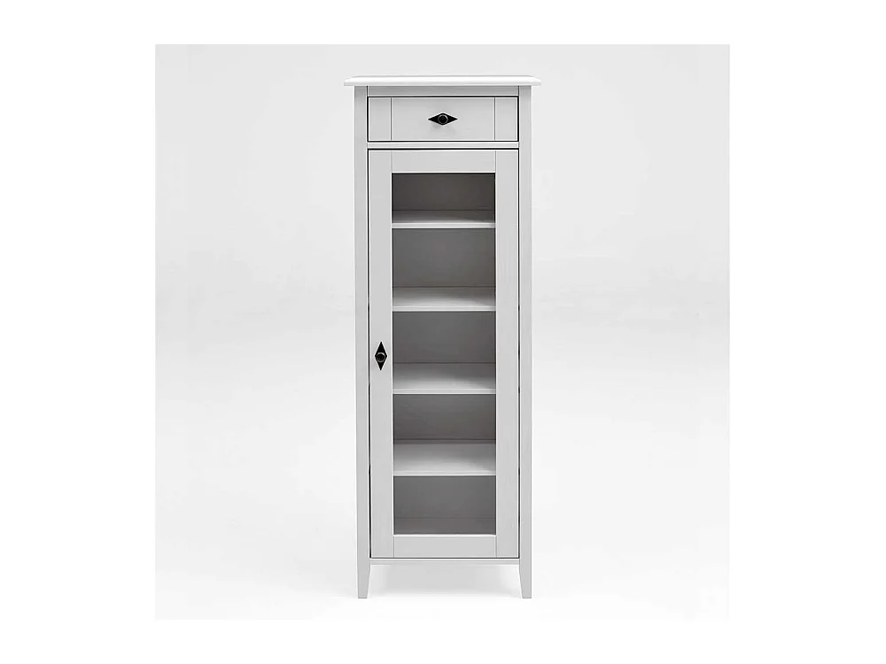 Standvitrine in Weiß Kiefer teilmassiv Badezimmer