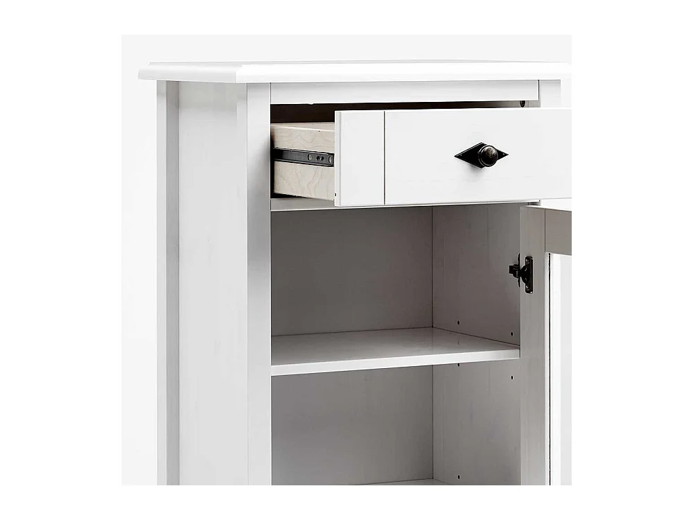 Standvitrine in Weiß Kiefer teilmassiv Badezimmer