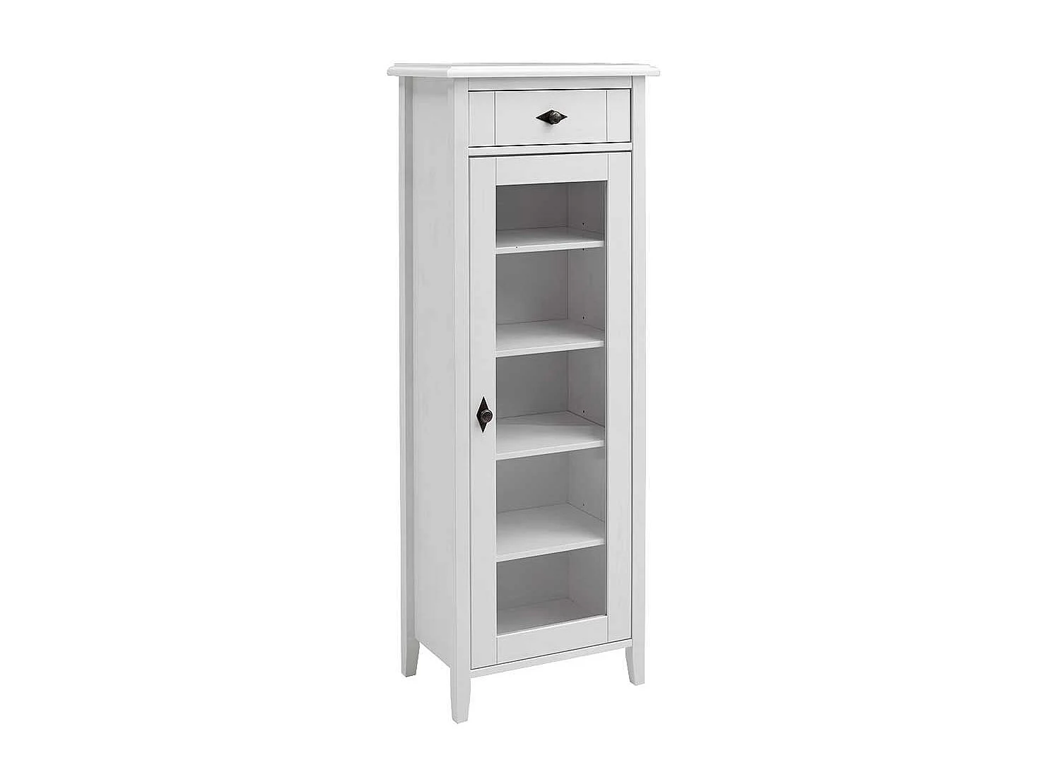 Standvitrine in Weiß Kiefer teilmassiv Badezimmer