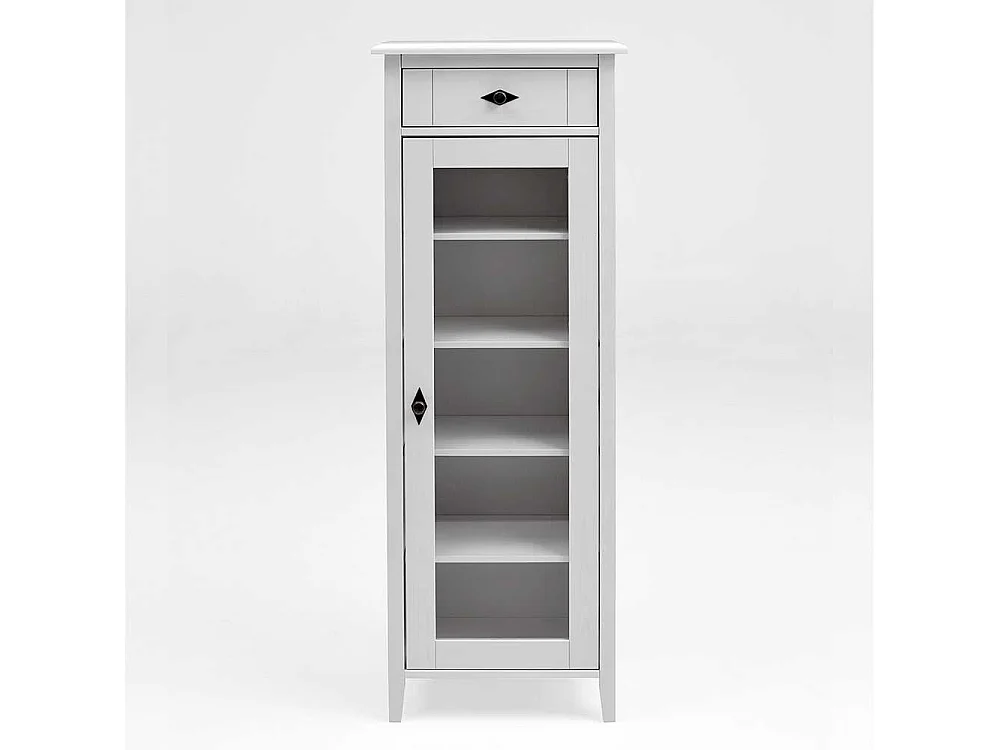 Standvitrine in Weiß Kiefer teilmassiv Badezimmer