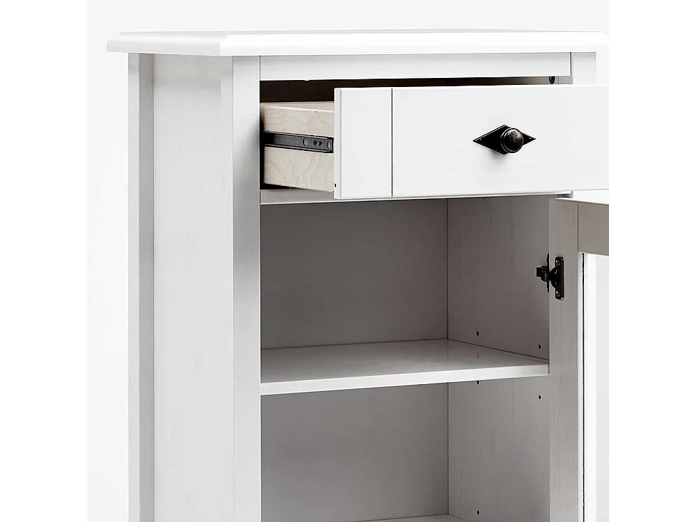 Standvitrine in Weiß Kiefer teilmassiv Badezimmer