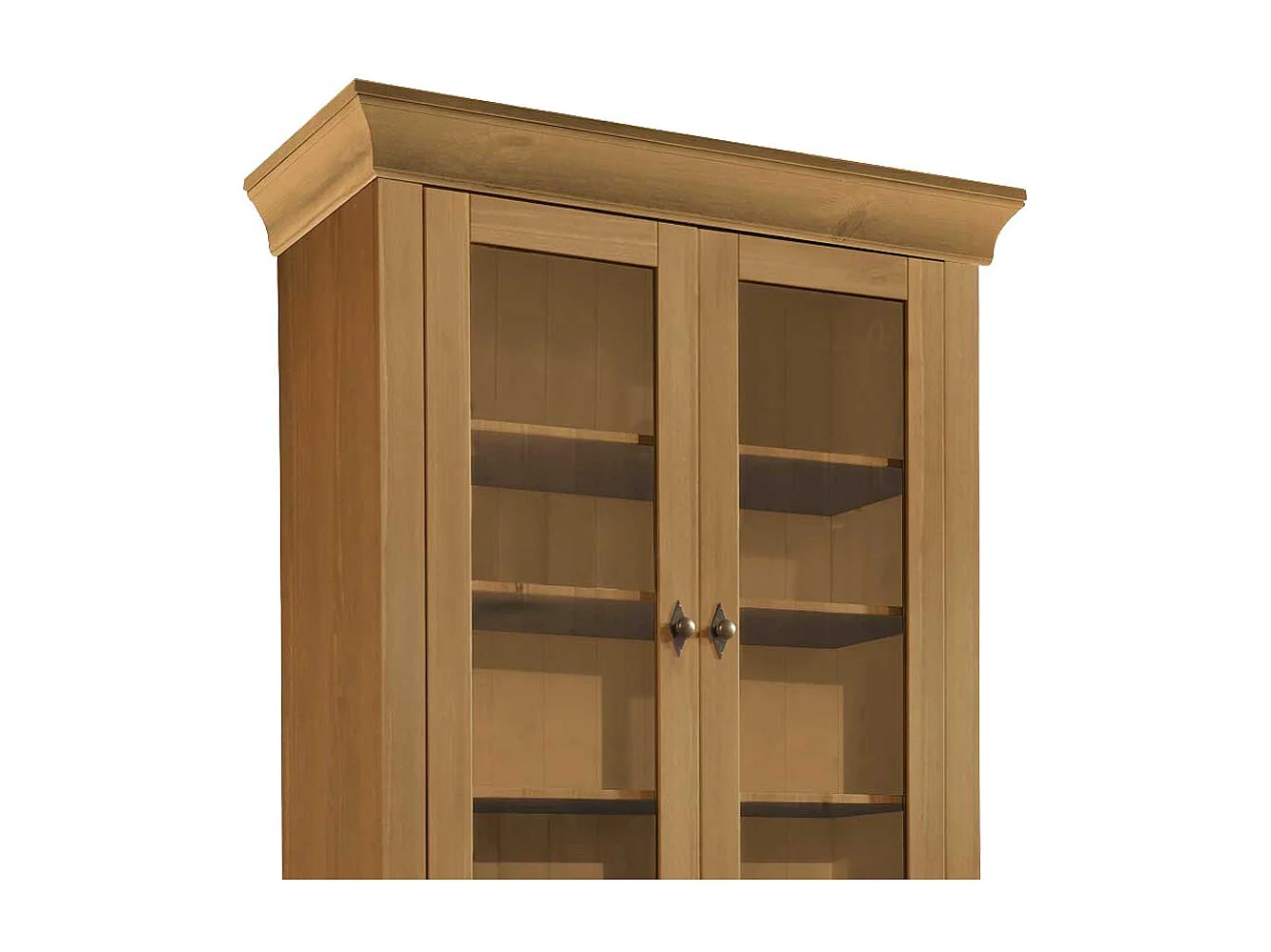 Wohnzimmervitrine aus Kiefer teilmassiv Landhaus Design