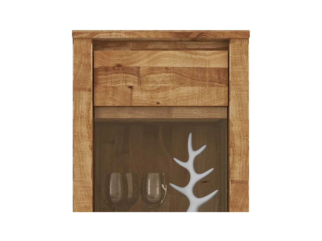 Wildeiche Wandvitrine massiv geölt 45 cm breit