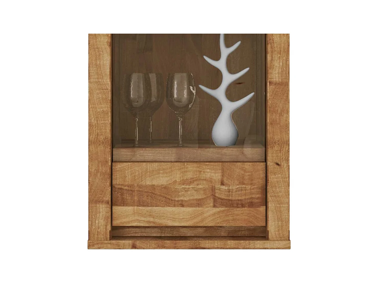 Wildeiche Wandvitrine massiv geölt 45 cm breit