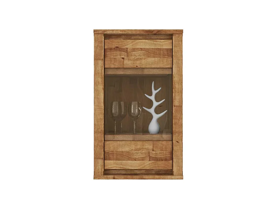 Wildeiche Wandvitrine massiv geölt 45 cm breit