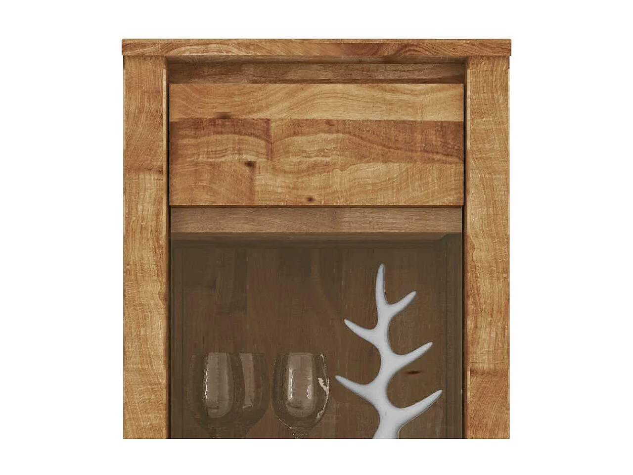 Wildeiche Wandvitrine massiv geölt 45 cm breit