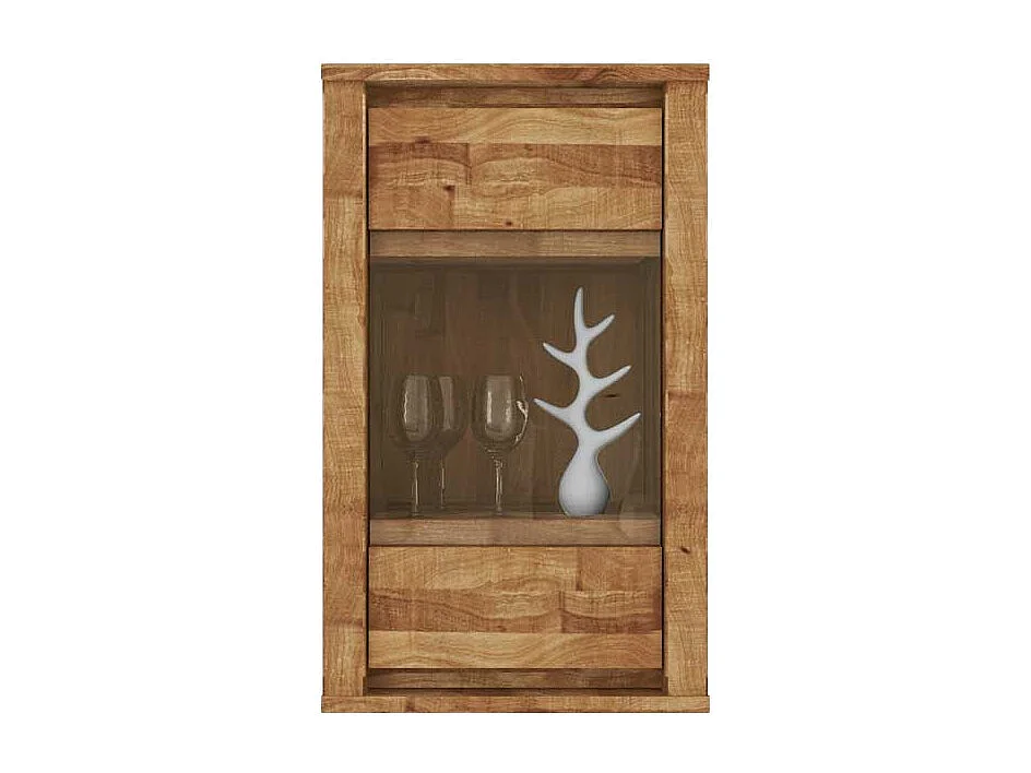 Wildeiche Wandvitrine massiv geölt 45 cm breit